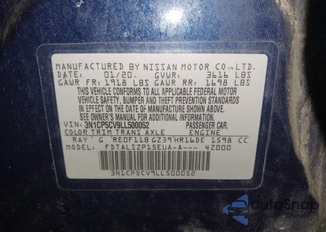 2020 Nissan Kicks Sv Xtronic Cvt z USA, uszkodzony, nr VIN 3N1CP5CV9LL500052